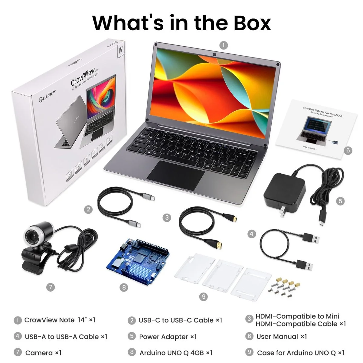 Tech Q - 14inch CrowView Note IPS HD Portable
