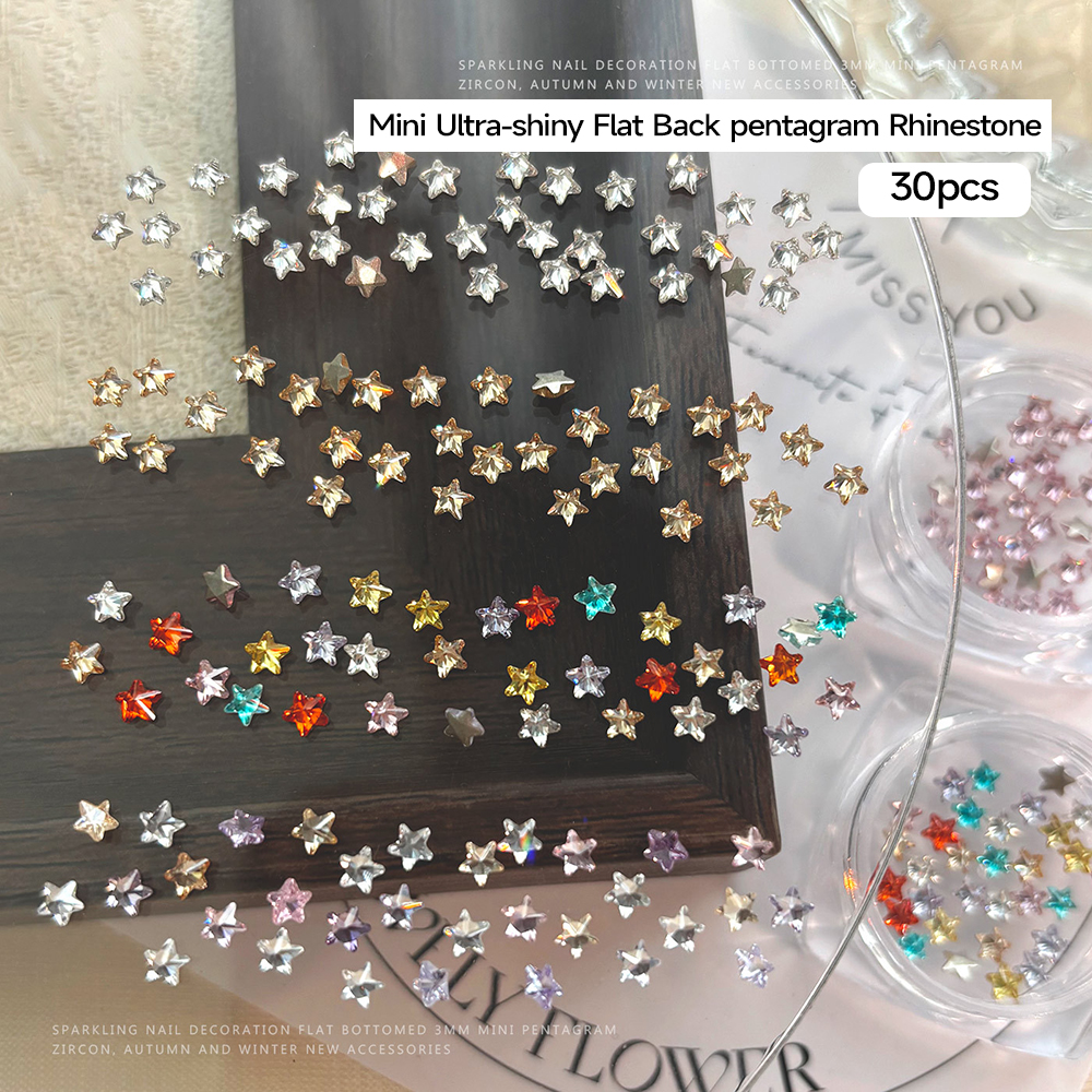 30Pcs 3D Five-pointed Star Zir - Y2K Tech Accessories review and price