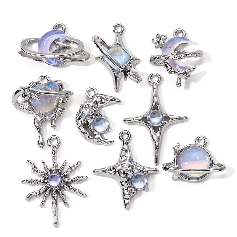 9pcs New Star Moon Enamel Char - Y2K Tech Accessories review and price
