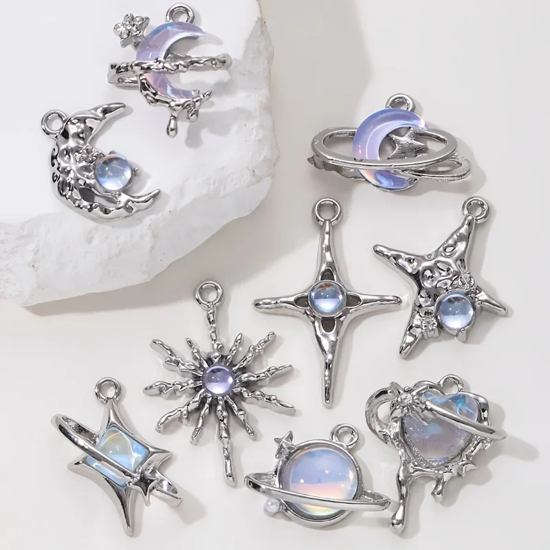 9pcs New Star Moon Enamel Char - Y2K Tech Accessories review and price