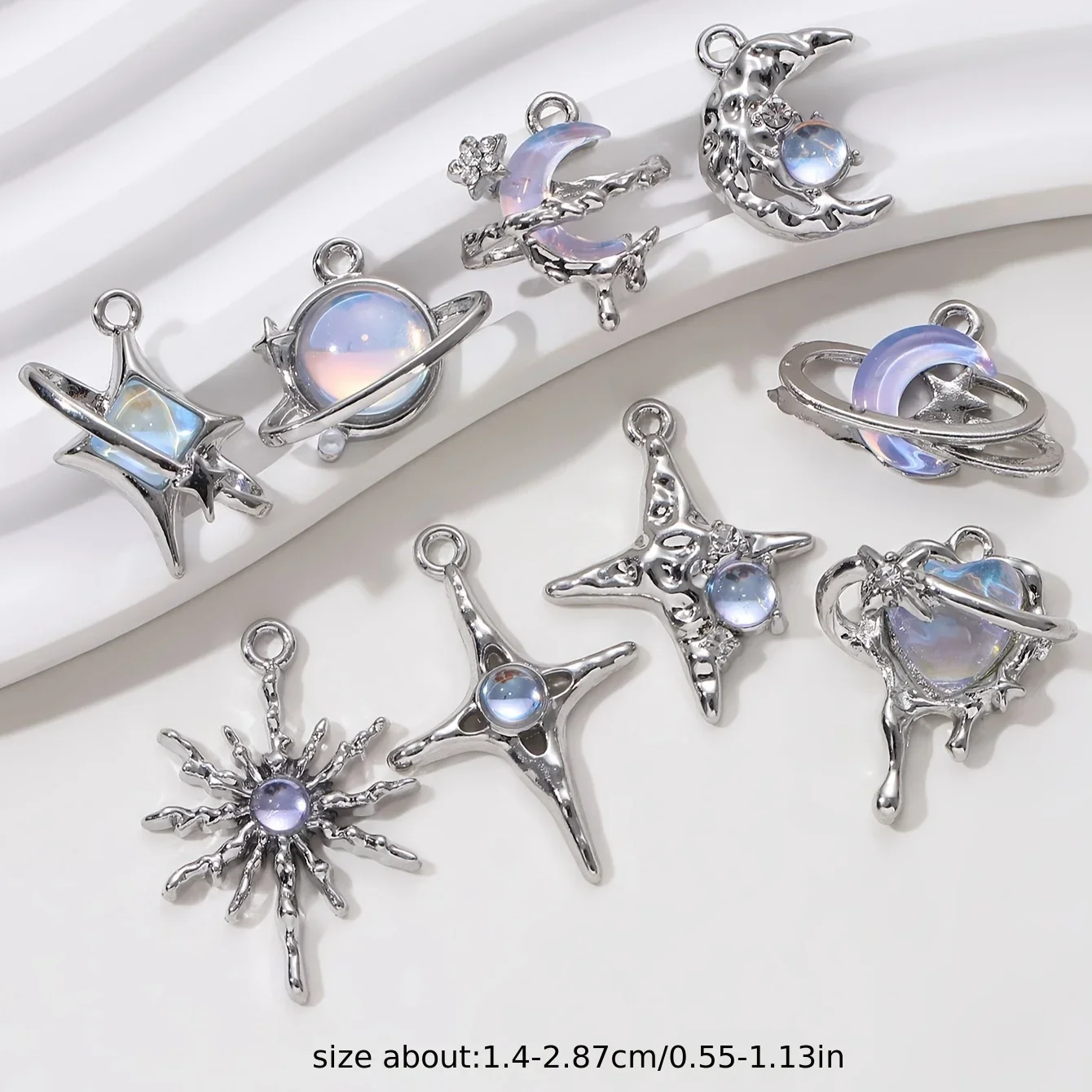 9pcs New Star Moon Enamel Char - Y2K Tech Accessories review and price