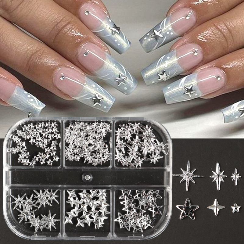 Metal Silver Star Nail Rivet S - Y2K Tech Accessories review and price