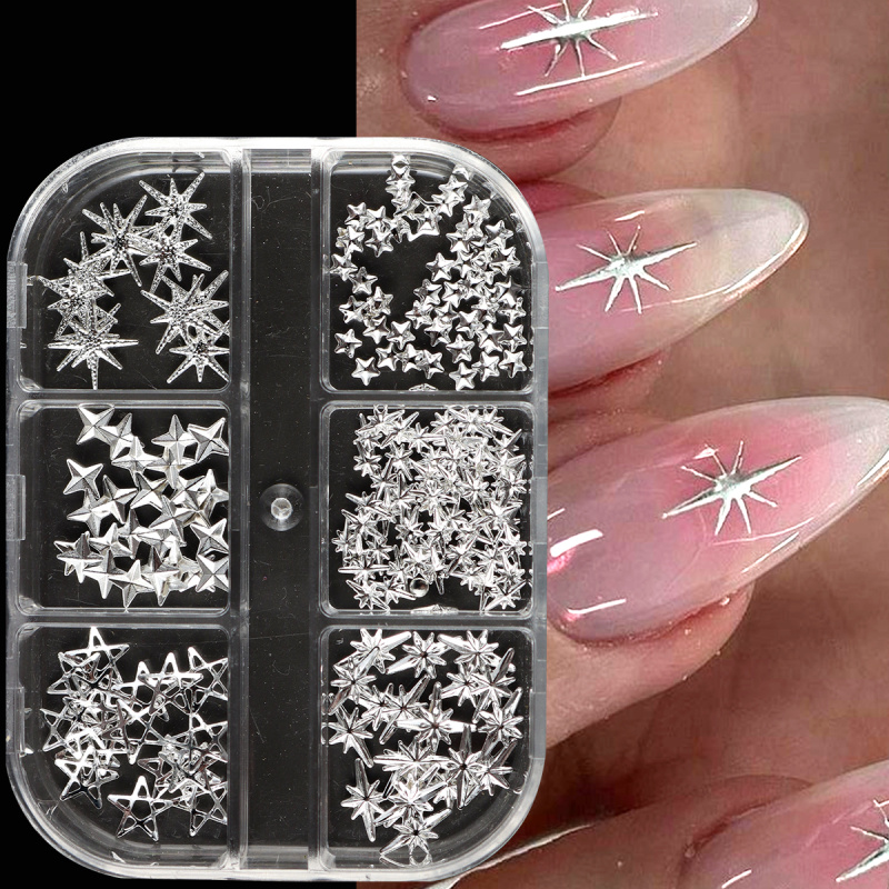 Metal Silver Star Nail Rivet S - Y2K Tech Accessories review and price
