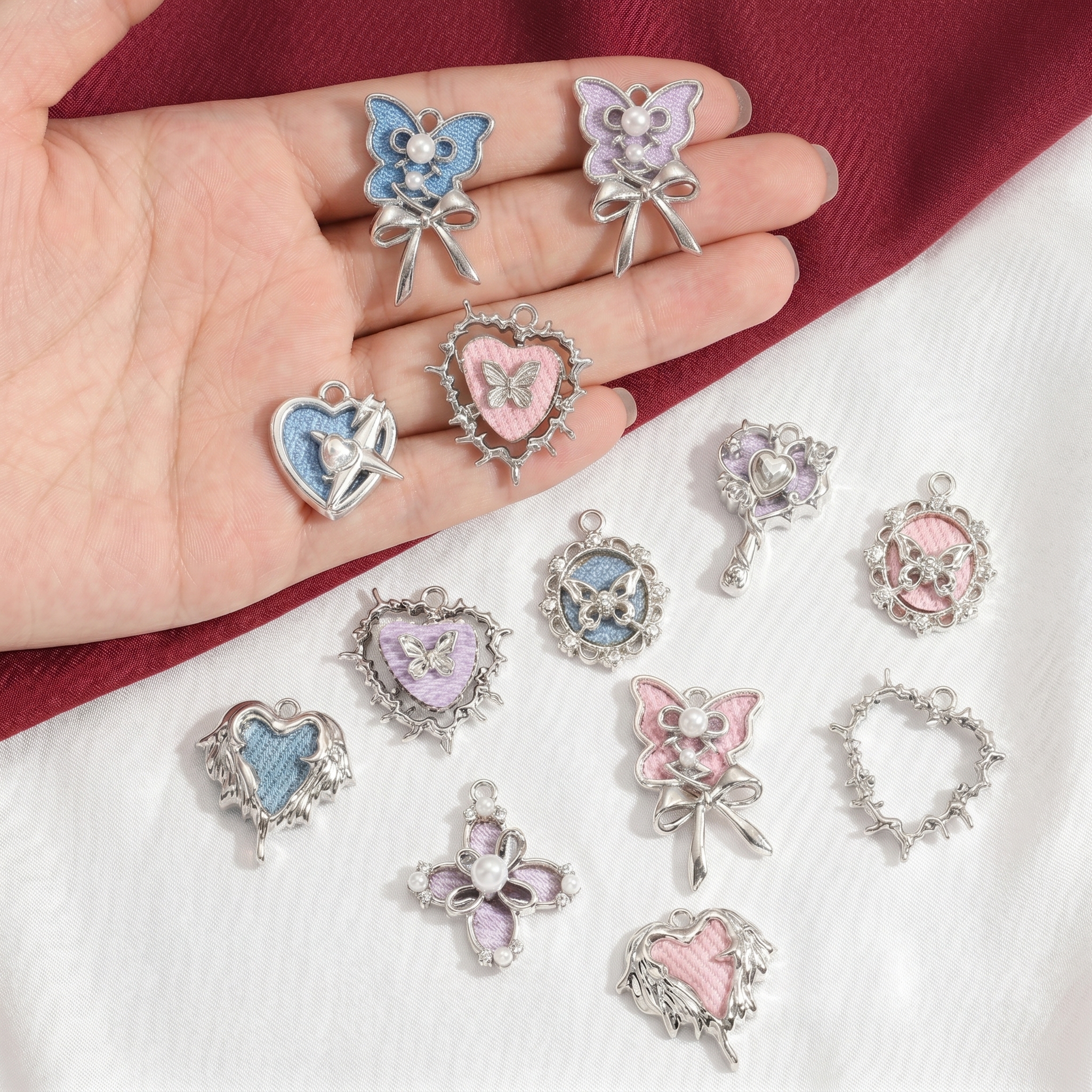 5pcs Mix Pink Y2K Heart Enamel - Y2K Tech Accessories review and price