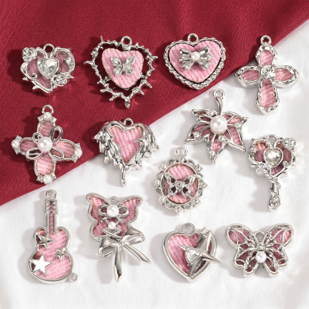 5pcs Mix Pink Y2K Heart Enamel - Y2K Tech Accessories review and price