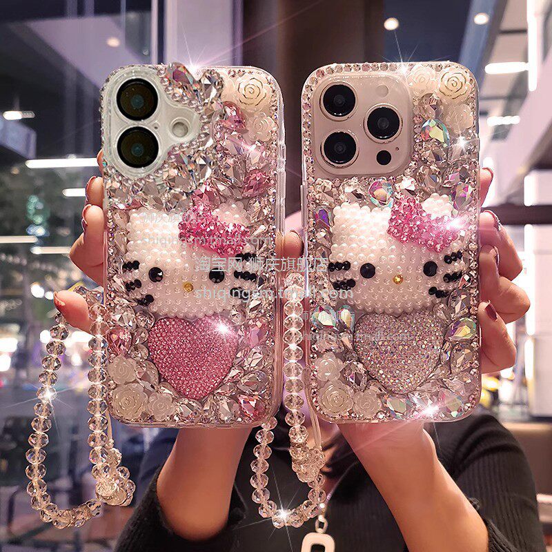 Luxury Rhinestone Hello Kitty  - Tech Accessories Iphone review and price
