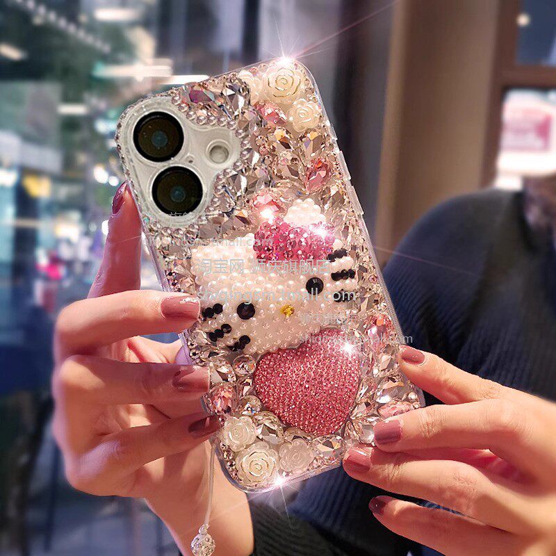 Luxury Rhinestone Hello Kitty  - Tech Accessories Iphone review and price